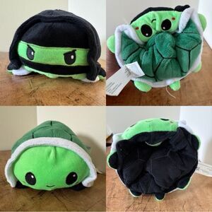 TeeTurtle Black & Green Reversible Plushie Stuffed Animal Plush Toy
